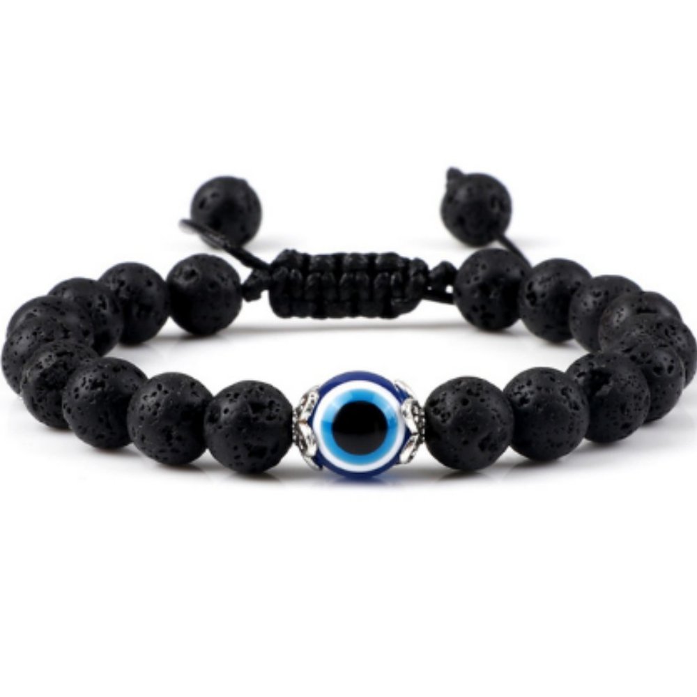 Evil Eye Bracelet,Lava Bracelet,Hamsa Bracelet,Good Luck Bracelet